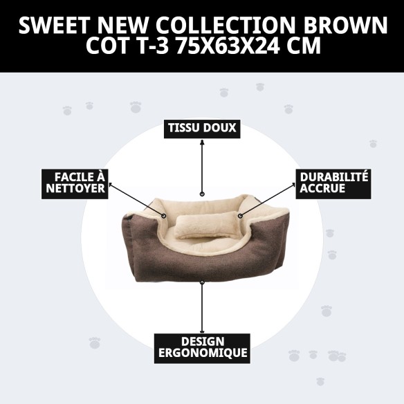 Lit Doux Marron T-3 pour Chiens | Confort en Moly