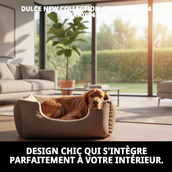 Lit marron T-4 87x70x24 cm pour chiens | Nouvelle collection Moly