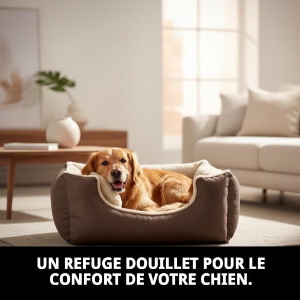 Lit marron Nouvelle Collection T-5 pour chiens 100x84 cm