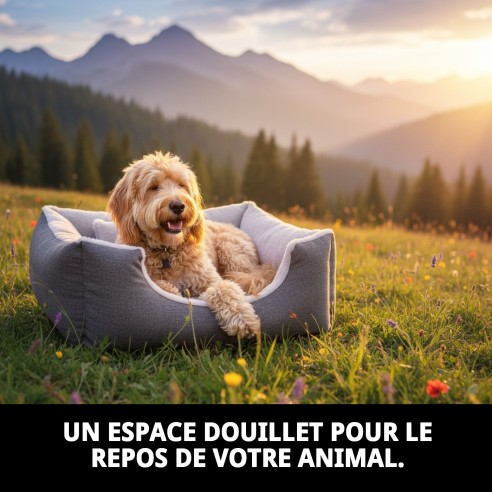 Lit de couleur gris DULCE Nouvelle Collection pour Animaux T-1 50x42x21 cm