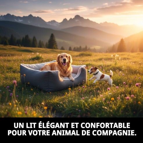 Lit gris T-2 Douce Nouvelle Collection pour Animaux de Compagnie 60x48 cm