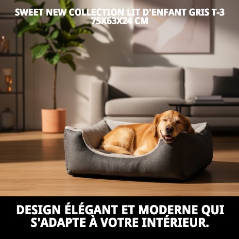 Doux Berceau Gris T-3 75x63x24 cm - Nouvelle Collection pour Animaux de Compagnie