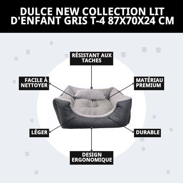 Lit gris T-4 pour chiens | Nouvelle collection Moly