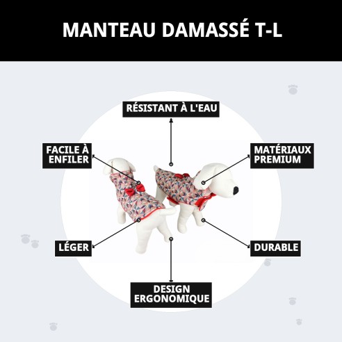 Manteau Damasco T-L pour chien | Qualité et style Moly