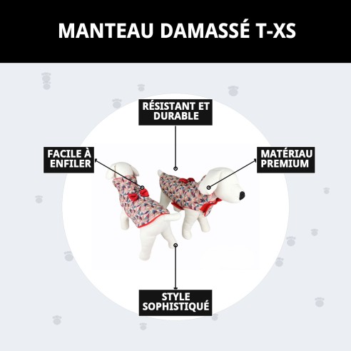 Manteau Damasco T-XS : Style et Confort pour votre Animal de Compagnie