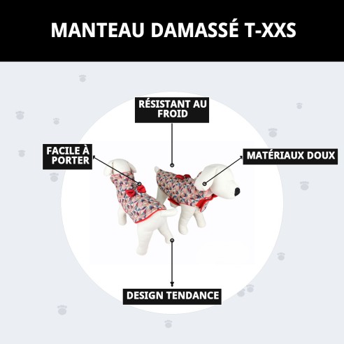 Manteau Damasco T-XXS pour chien - Style et chaleur Moly