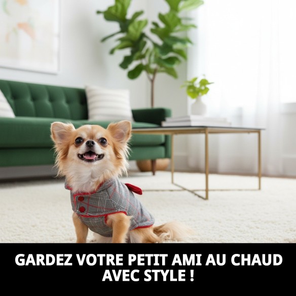 Manteau Enzo T-XXS : Style et Chaleur pour votre Animal de Compagnie