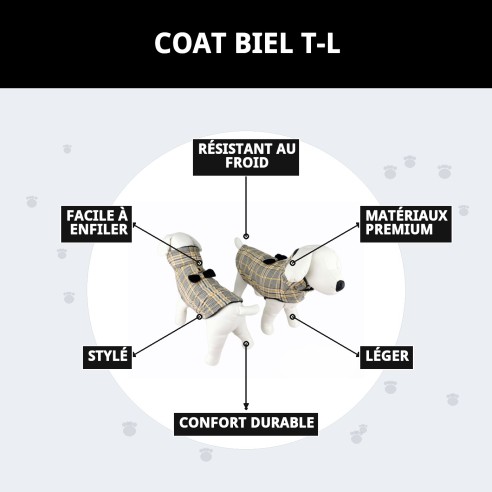 Manteau Biel T-L : Style et Chaleur pour votre Animal de Compagnie