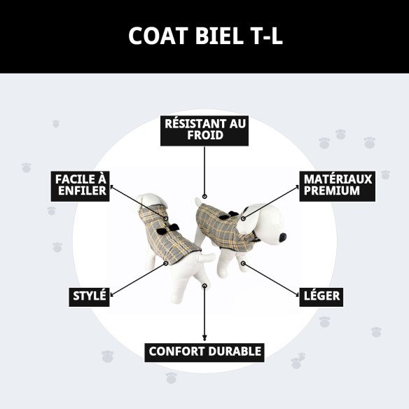 Manteau Biel T-L : Style et Chaleur pour votre Animal de Compagnie