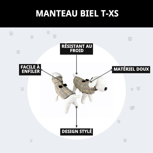 Manteau Biel T-XS : Style et Chaleur pour votre Animal de Compagnie