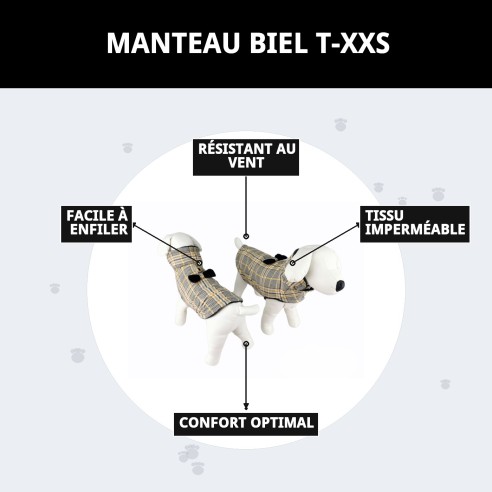 Manteau Biel T-XXS : Chaleur et Style pour votre Animal de Compagnie