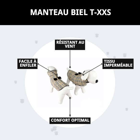 Manteau Biel T-XXS : Chaleur et Style pour votre Animal de Compagnie