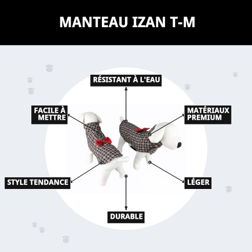 Manteau Izan T-M : Style et Chaleur pour Votre Animal de Compagnie