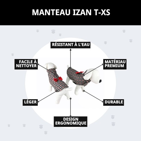 Manteau Izan T-XS pour chiens : Élégance et confort