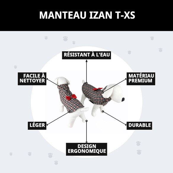 Manteau Izan T-XS pour chiens : Élégance et confort