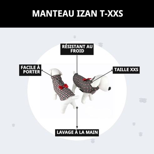Manteau Izan T-XXS : Chaleur et Style pour Votre Animal de Compagnie