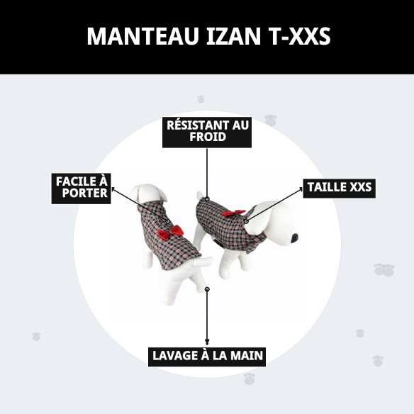 Manteau Izan T-XXS : Chaleur et Style pour Votre Animal de Compagnie