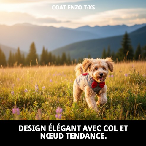 Manteau Enzo T-XS pour chiens et chats, chaud et élégant.