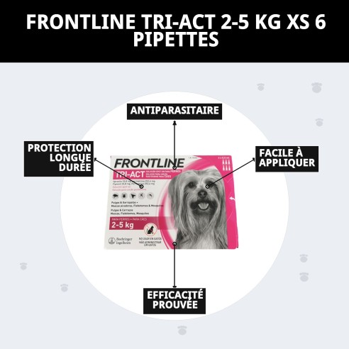 Frontline Tri-Act : Protection totale pour chiens de 2 à 5 kg
