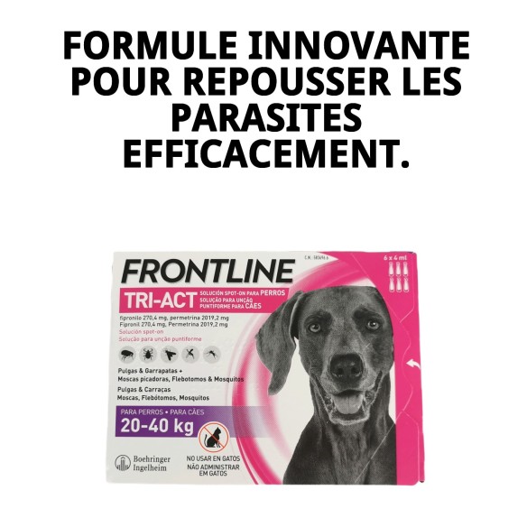 Frontline Tri-Act : Protection totale pour chiens de 20 à 40 kg.