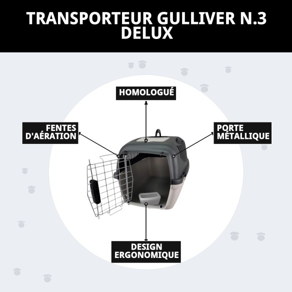 Transporteur Gulliver 3 Deluxe : Voyagez en toute sécurité avec votre animal de compagnie.