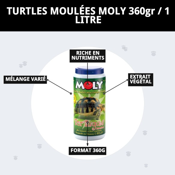 Aliment nutritif pour tortues terrestres - MOLY 360g