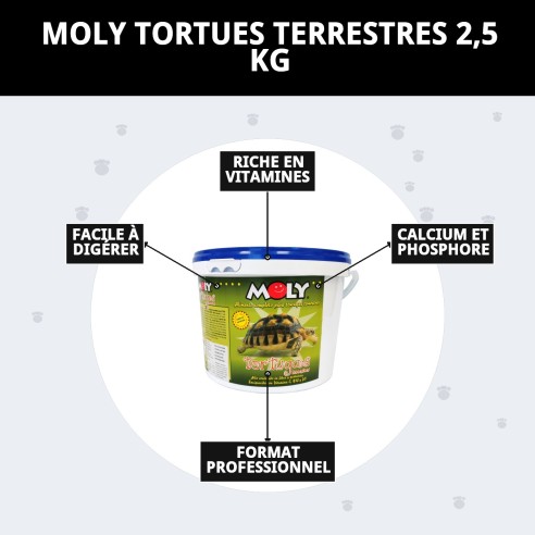 Aliment Premium Moly pour Tortues Terrestres 2,5 kg