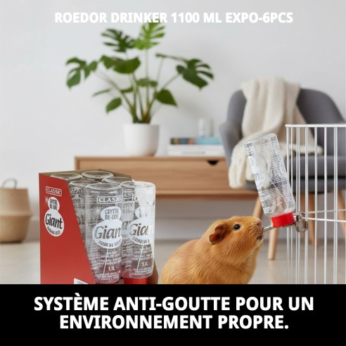 Abreuvoir pour rongeurs 1100ml - Eau fraîche sans goutte à goutte