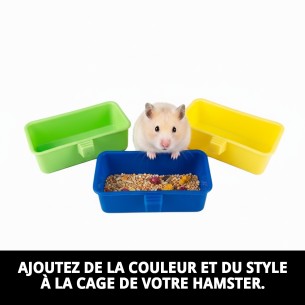 Gamelle Carrée pour Hamster - Couleur et Fonctionnalité 2
