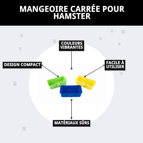 Gamelle Carrée pour Hamster - Couleur et Fonctionnalité