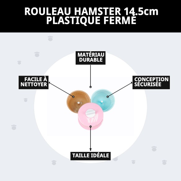 Roulette Hamster 14,5 cm Fermée - Amusement Sûr pour Votre Animal de Compagnie