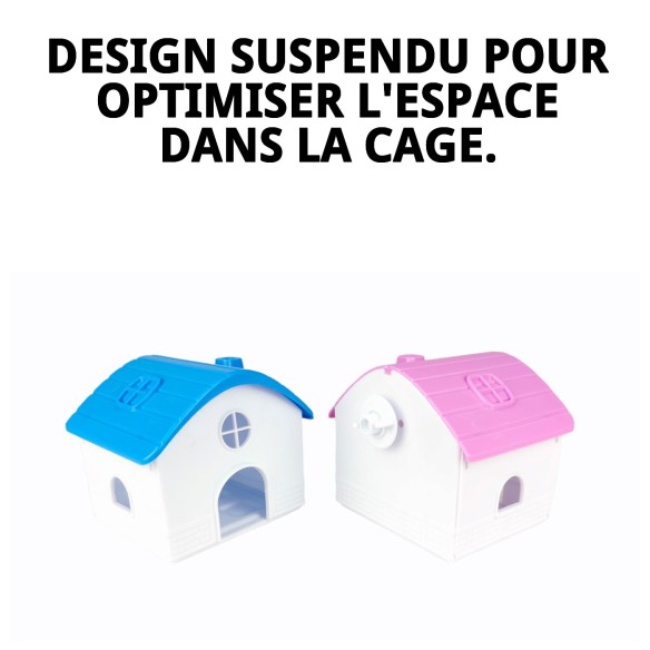 Maison en plastique pour hamster, idéale pour se reposer et jouer.