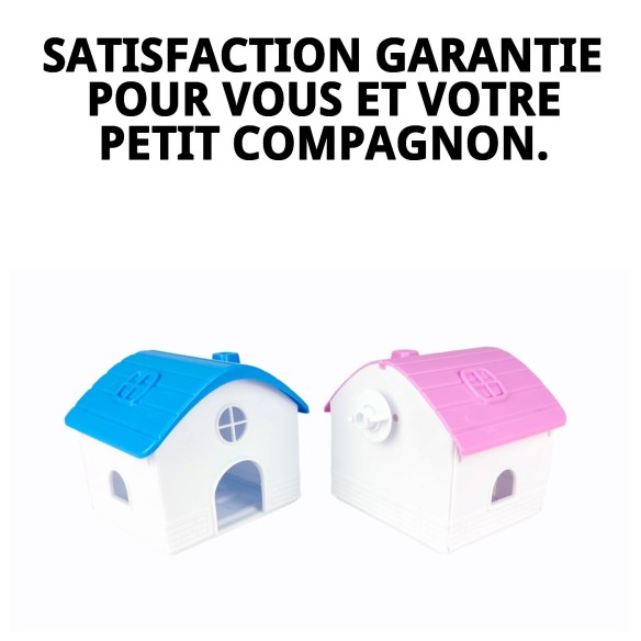 Maison en plastique pour hamster, idéale pour se reposer et jouer.