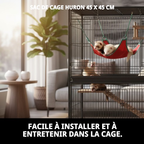 Hamac Cage pour Furet 45x45 cm - Confort et Amusement