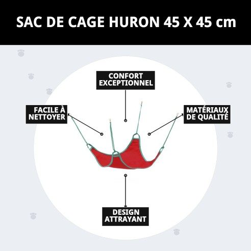 Hamac Cage pour Furet 45x45 cm - Confort et Amusement