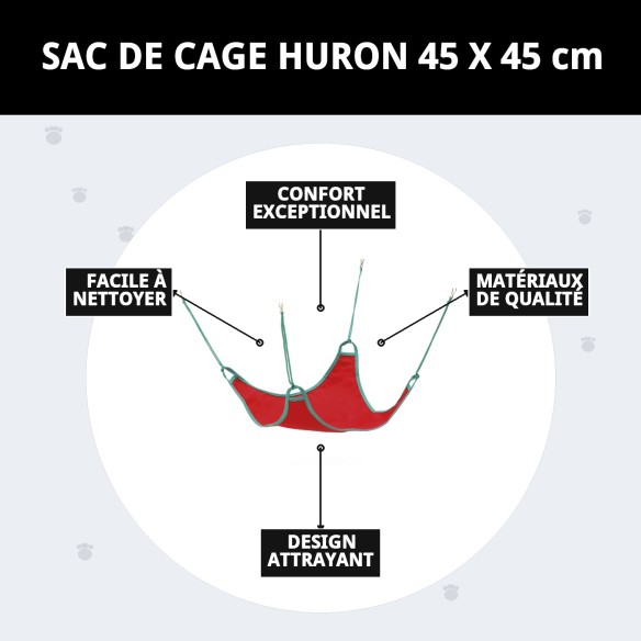 Hamac Cage pour Furet 45x45 cm - Confort et Amusement