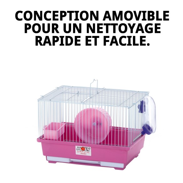 Cage pour hamster N.1 - 30x23x21 cm, démontable et pratique.