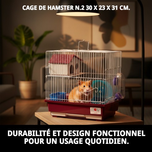 Cage pour Hamster N.2 - Compacte et Démontable 30x23x31 cm