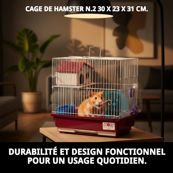 Cage pour Hamster N.2 - Compacte et Démontable 30x23x31 cm