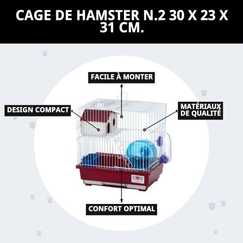 Cage pour Hamster N.2 - Compacte et Démontable 30x23x31 cm