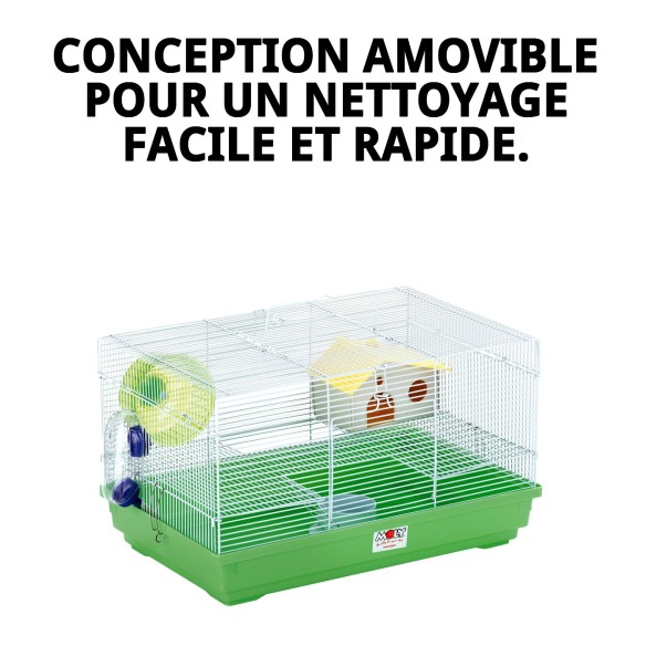 Cage pour hamster 1 étage - Compacte et démontable 47x30x27