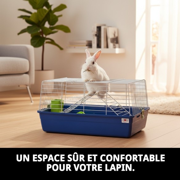 Cage pour Lapins 85x49x38 cm - Confort et Espace