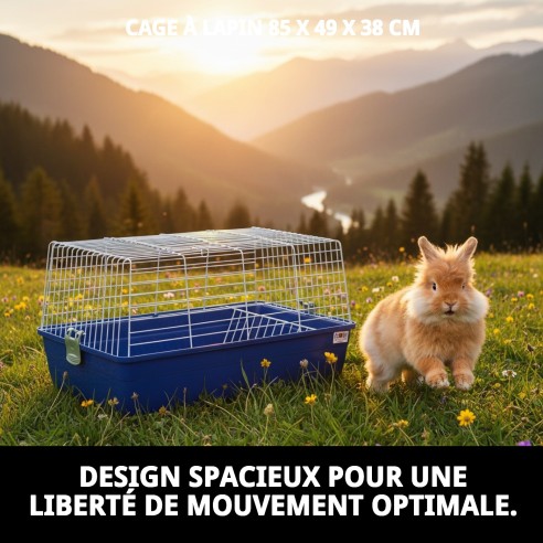 Cage pour Lapins 85x49x38 cm - Confort et Espace