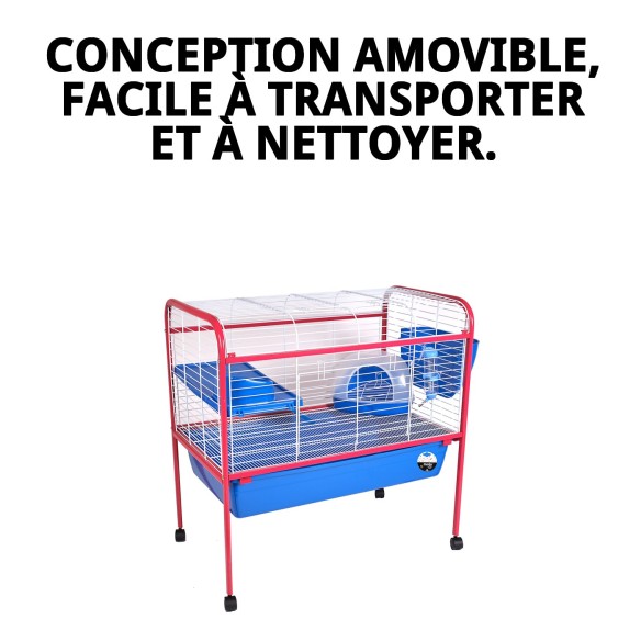 Cage pour Lapin Démontable 88x54x91 cm avec Pied