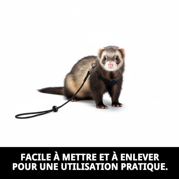 Ensemble Harnais et Laisse pour Furets 110x3 mm - Confort Optimal