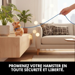 Ensemble Harnais et Laisse pour Hamster 120x8 mm - Confort et Style 2