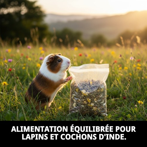 Aliment nutritif pour lapins et cobayes Moly 800g
