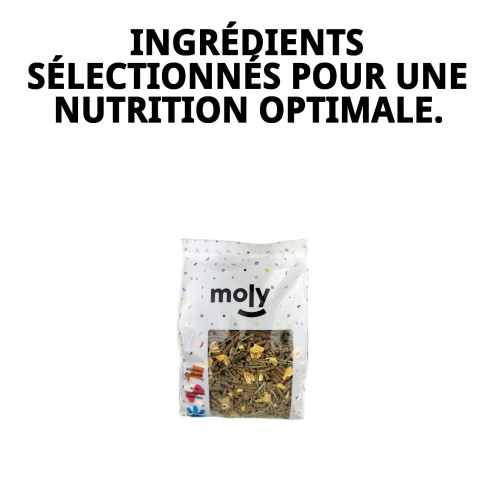 Aliment nutritif pour lapins et cobayes Moly 800g