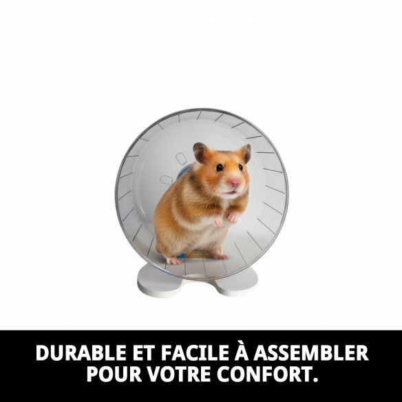 Roulette pour Hamster avec Support - Amusement Garanti 25x13 cm