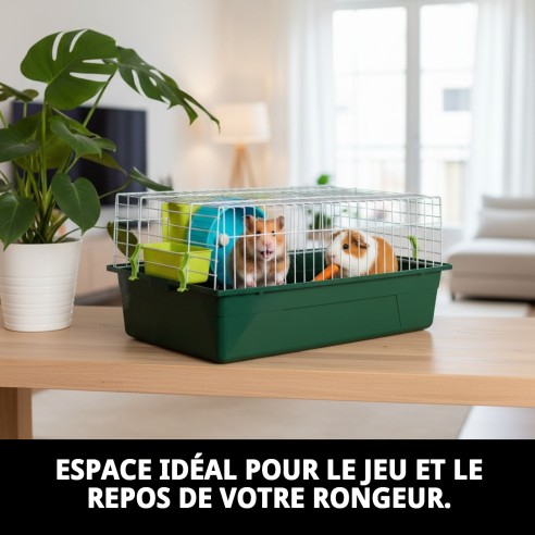 Cage pour rongeur 60x27,5x32 cm - Confort et Sécurité